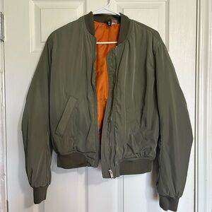 H&M Divided Green Bomber Jacket Small